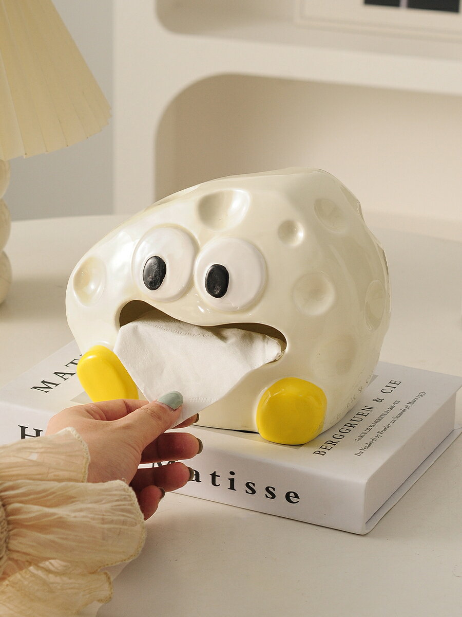 奶酪創意陶瓷紙巾盒抽紙盒子家用客廳茶幾桌面餐巾紙盒輕奢高級感【淘夢屋】