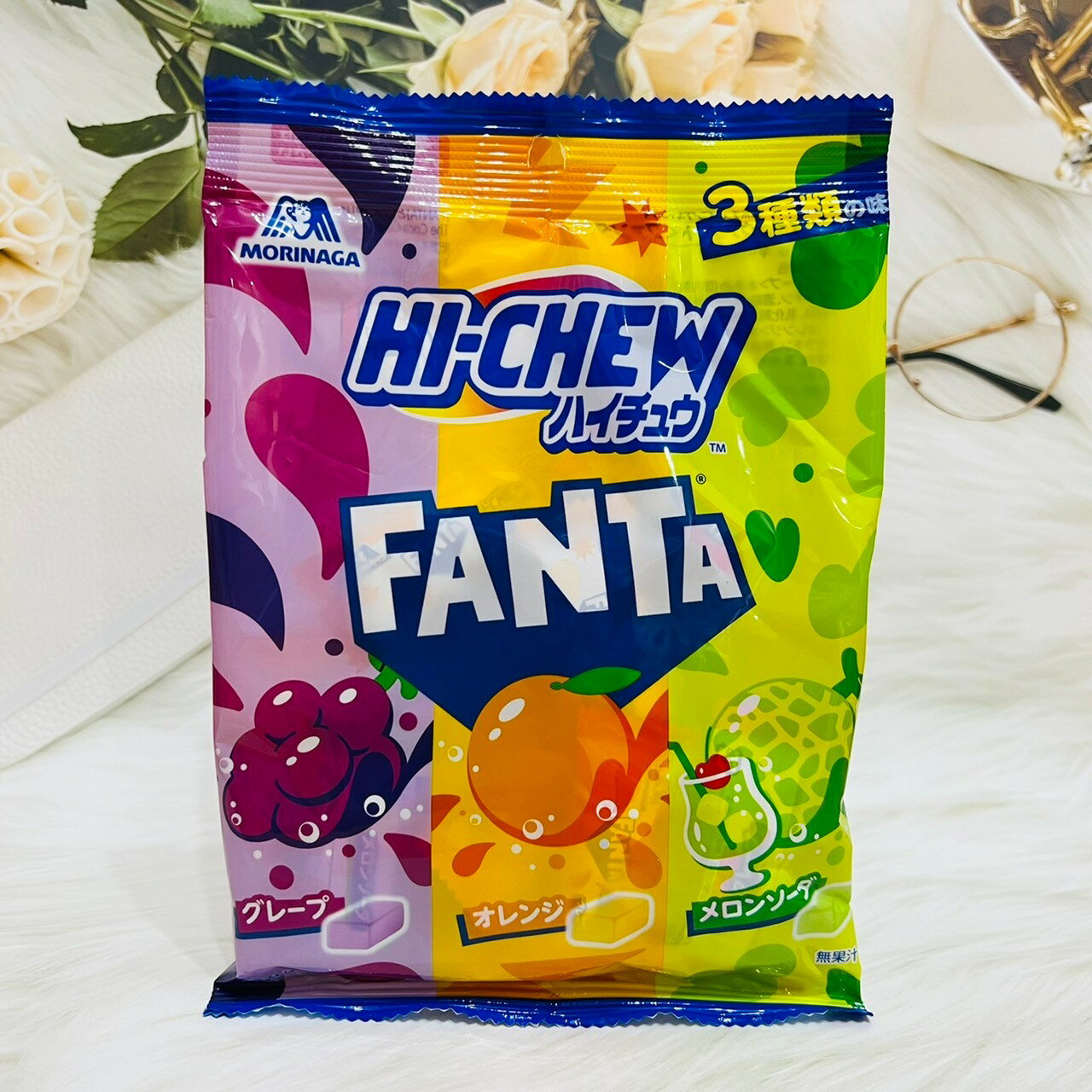 日本 Morinaga 森永 FANTA 芬達 水果三味 嗨啾軟糖 68.8g 葡萄 柑橘 哈密瓜 蘇打