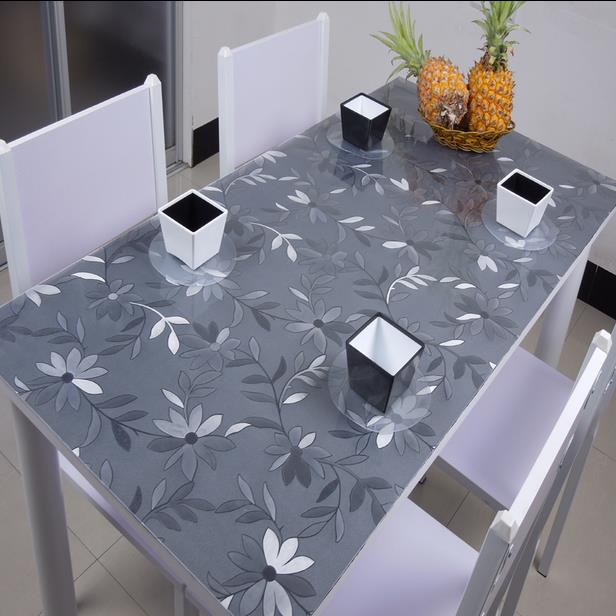 50cm寬80*130軟玻璃PVC桌布防水防燙餐桌墊茶幾墊透明磨砂水晶