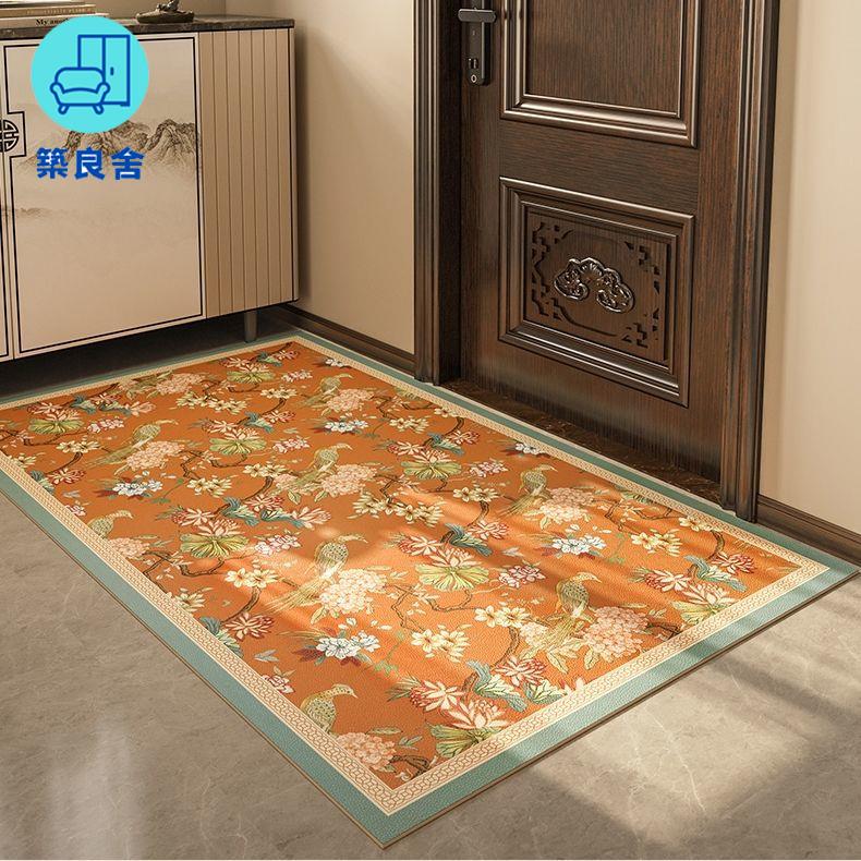 工廠貨 免運 地墊 地毯 門墊 家用地毯 高檔中國風地墊門口防滑免洗皮革地墊入戶玄關耐臟可裁剪定製腳墊特惠/開立發票 售後保障 z1226全館八折