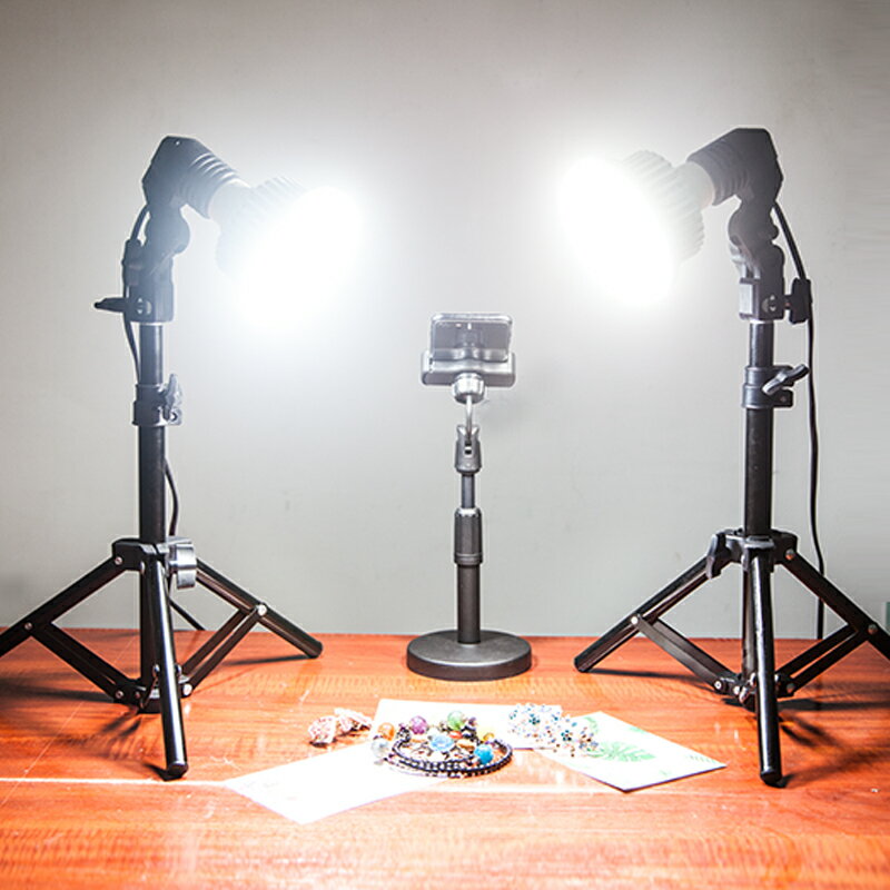 美食補光燈拍照專用直播間攝影棚小型桌面室內食品拍攝主播用LED拍視頻珠設備珠寶打光飾品食物菜品燈光