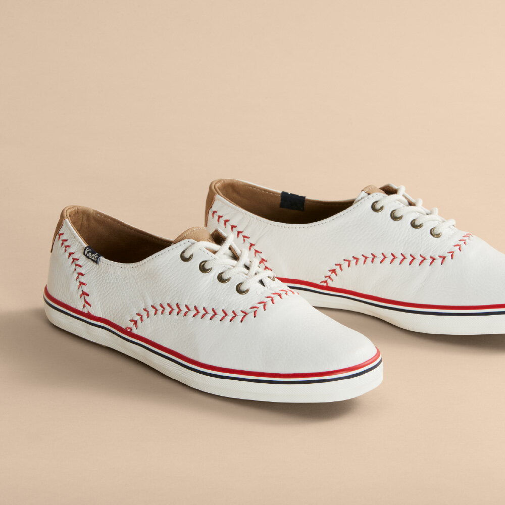 【毒】Keds CHAMPION LEATHER PENNANT 經典皮革奶油白棒球造型鞋 WH54430