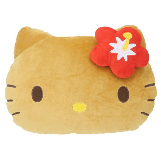 【震撼精品百貨】Hello Kitty 凱蒂貓~日本SANRIO三麗鷗 KITTY曬黑夏威夷抱枕 靠墊-扶桑花*60666