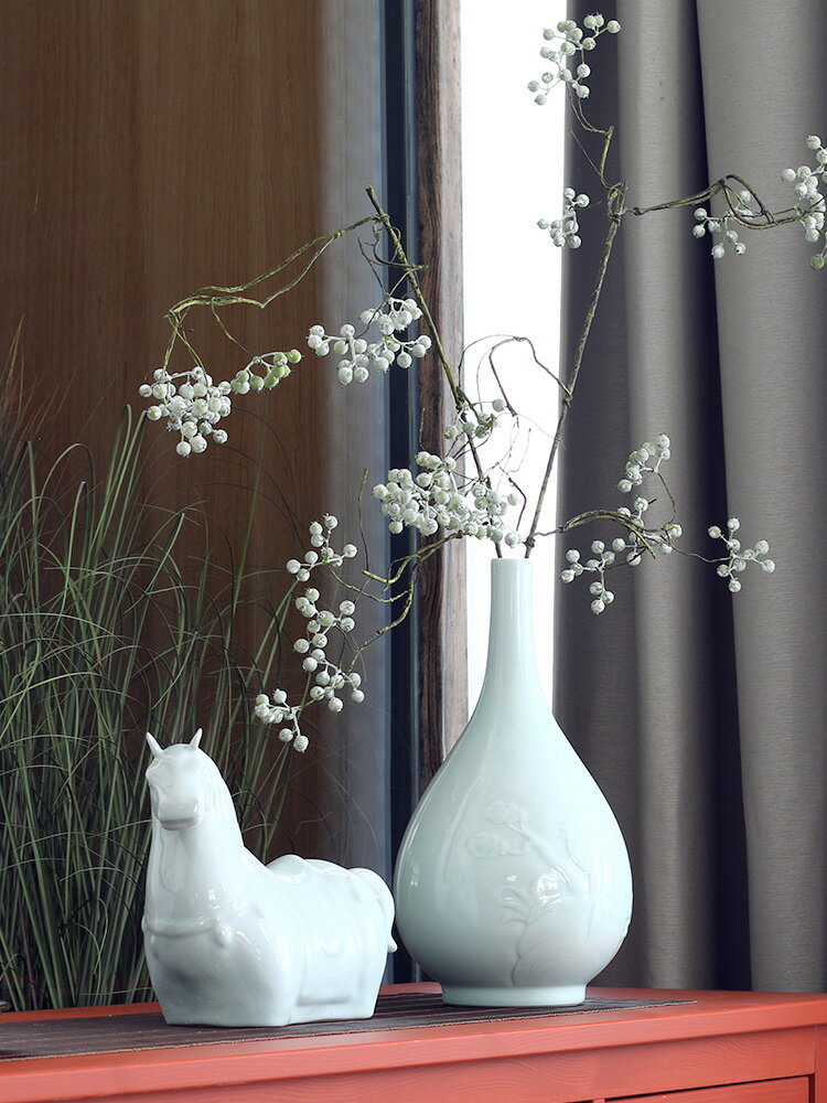 【PGT】623 青磁氷裂紋双耳花瓶 中国古玩 青磁花瓶 氷裂紋双耳花瓶