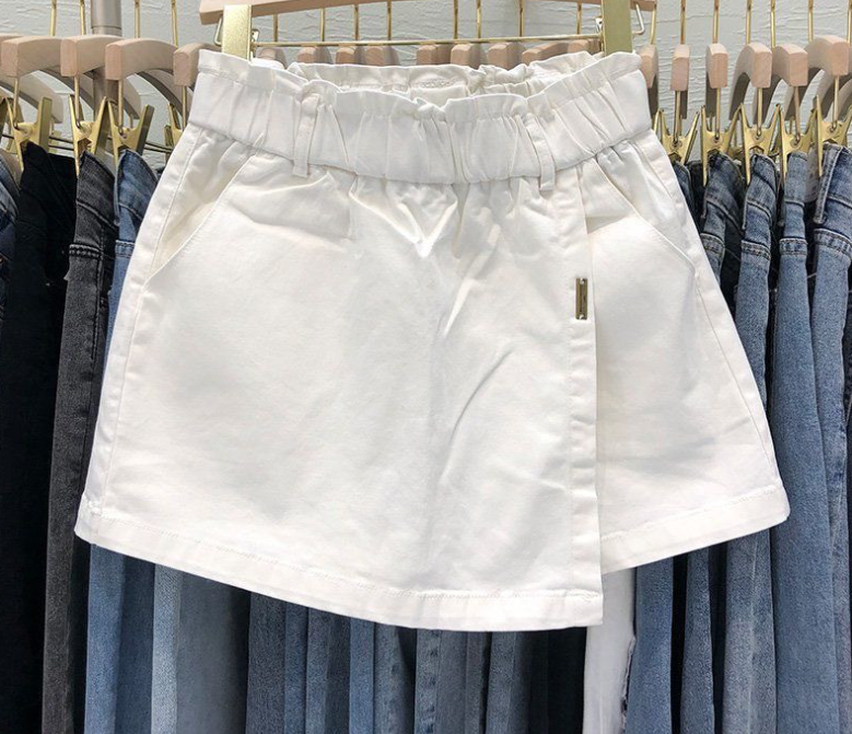 中大尺碼女裝 大尺碼短褲 高腰顯瘦A字包臀半身褲裙 休閒短褲休閒熱褲 打底褲 櫻桃嚴選 4