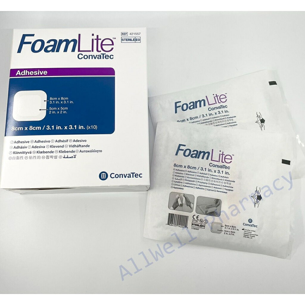 康威 FoamLite 輕柔矽膠泡棉敷料  ”康威”輕柔矽膠泡棉敷料(滅菌) 8 x 8 cm 泡棉 "可黏"/ 5.5 x 12 cm(可黏) 1
