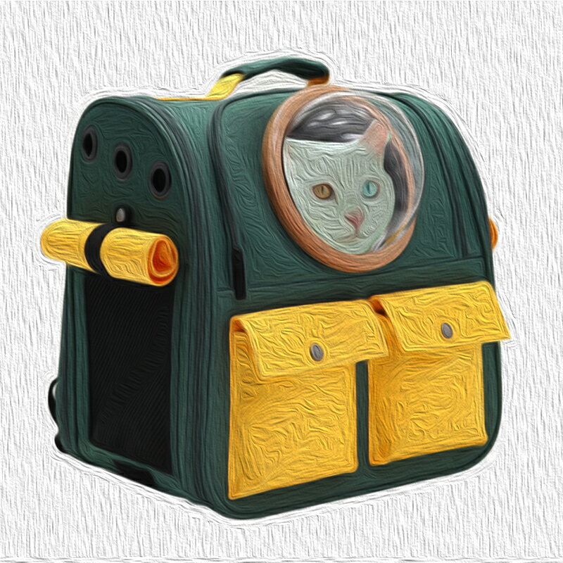 貓包貓咪帆布雙肩貓背包大容量外出便攜寵物包透氣四季通用太空艙
