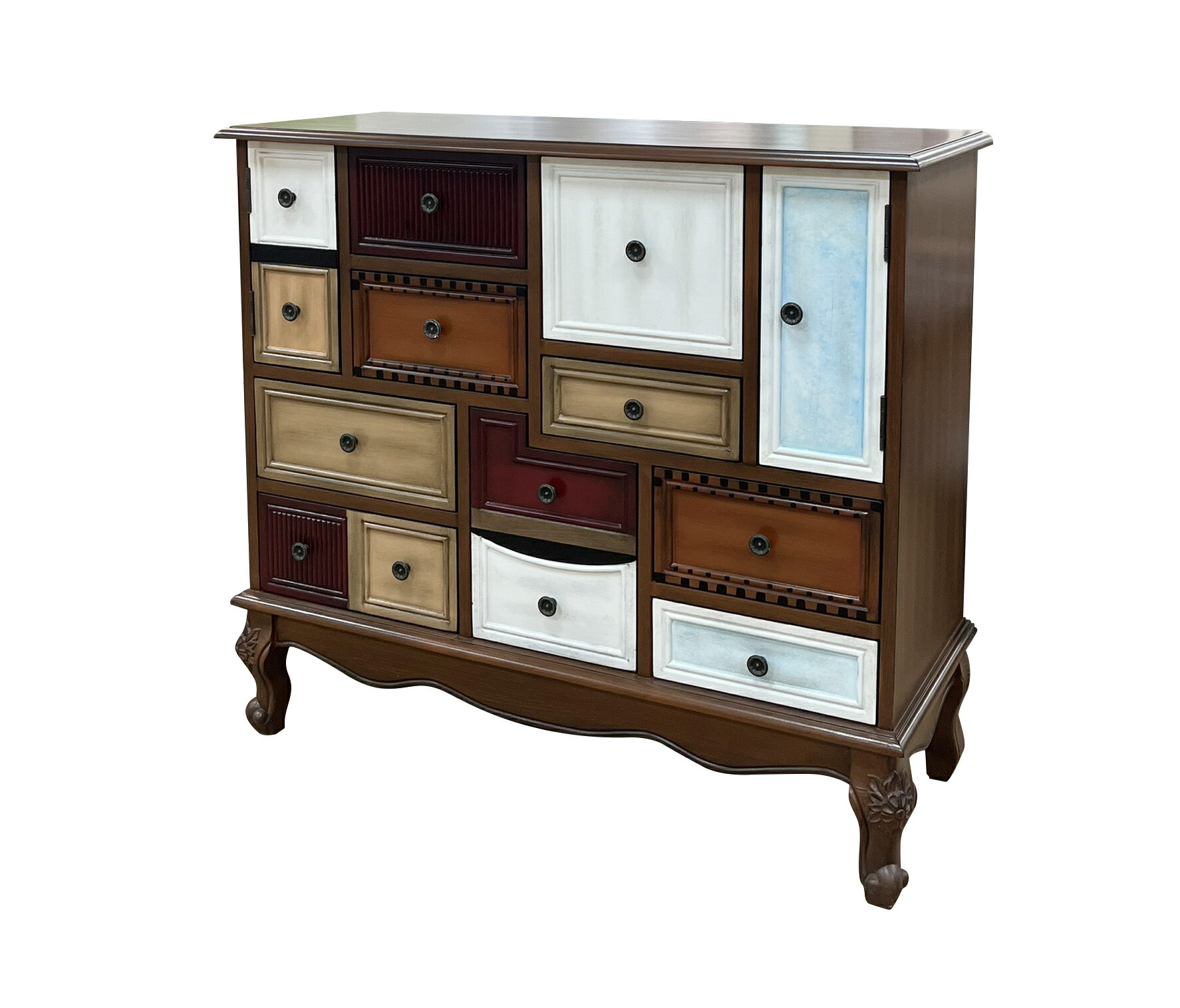 《愛麗絲》 玄關櫃 鄉村 功能櫃 置物櫃 斗櫃 收納櫃 胡桃色 美式 古典 復古 【新生活家具】 2