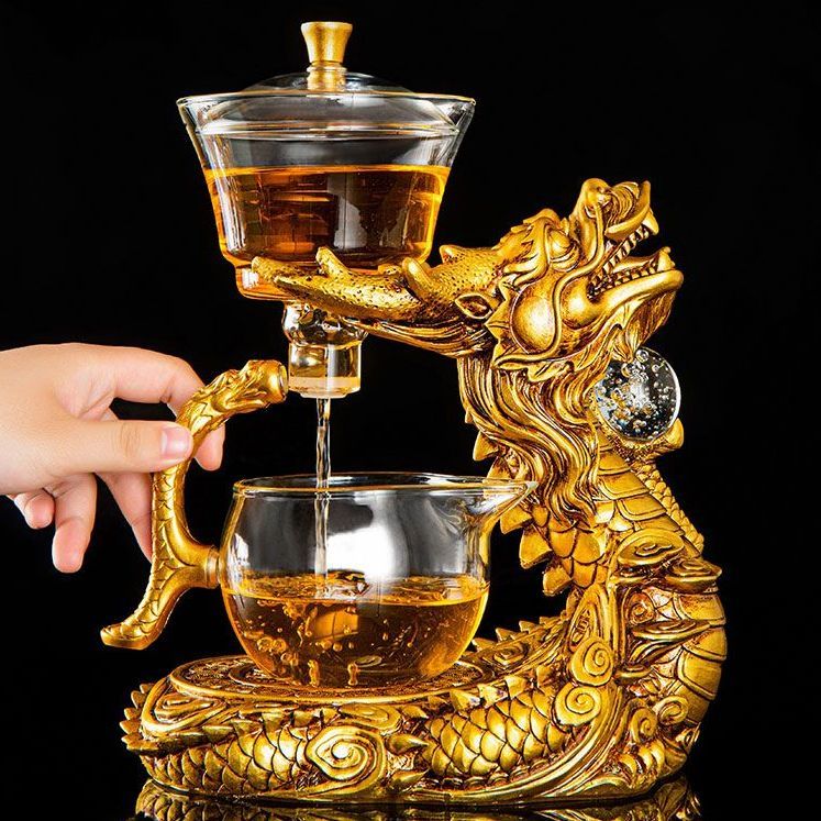 茶壺 創意輕奢懶人茶具套裝自動茶具耐熱防燙玻璃磁吸茶壺功夫茶具全套-快速出貨