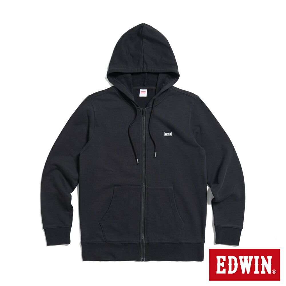 EDWIN 男款  膠章連帽外套 (黑色) #限時9折