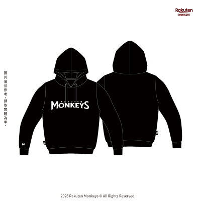 2026 MONKEYS立體膠印帽T-黑