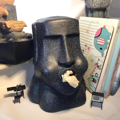 摩艾石人像紙巾盒創意北歐餐桌客廳紙巾抽個性搞怪復活島moai抽紙