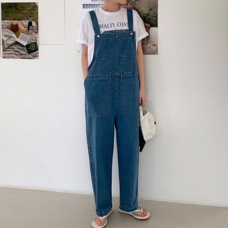 ANNAS 正韓牛仔吊帶褲 寬鬆牛仔褲 連身牛仔褲 2