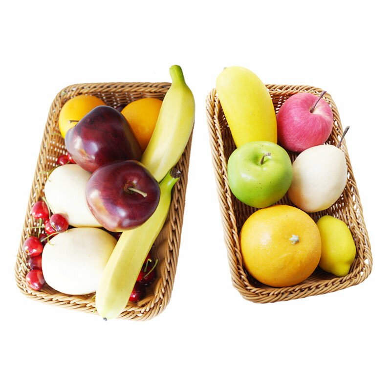 加重仿真水果含果籃套裝 lmdec仿真假果蔬套裝廚房裝飾品