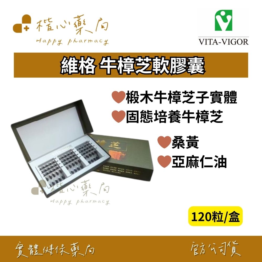 【楷心藥局】維格 牛樟芝軟膠囊 120粒 牛樟芝 桑黃 亞麻仁油