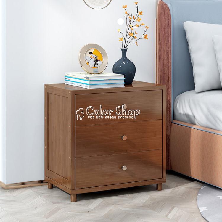 床頭櫃 床頭櫃現代簡約實木小型簡易款床頭儲物收納櫃子竹臥室輕奢床邊櫃
