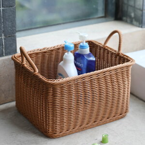 塑料藤編臟衣籃浴室洗衣籃客廳玩具雜物收納籃整理儲物收納筐