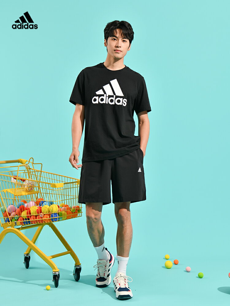 adidas阿迪達斯運動套裝男2023速干足球訓練跑步休閑短袖短褲整套