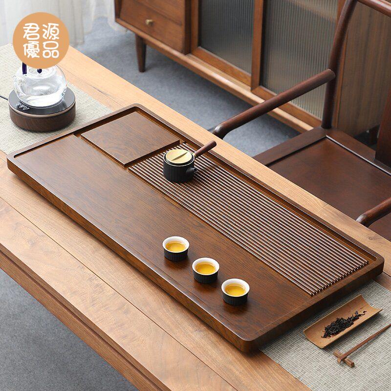 茶盤 功夫茶具茶盤 託盤 實木茶盤 新款高階整塊原木茶盤 家用排水式辦公室電木款簡約小幹泡茶臺