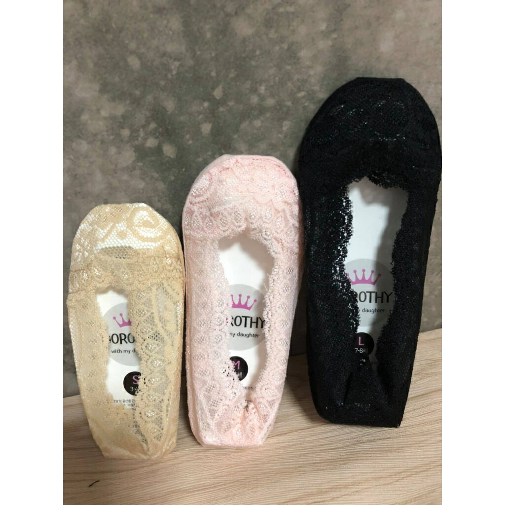 【JOKO JOKO】韓國 矽膠防滑 蕾絲 兒童 隱形襪