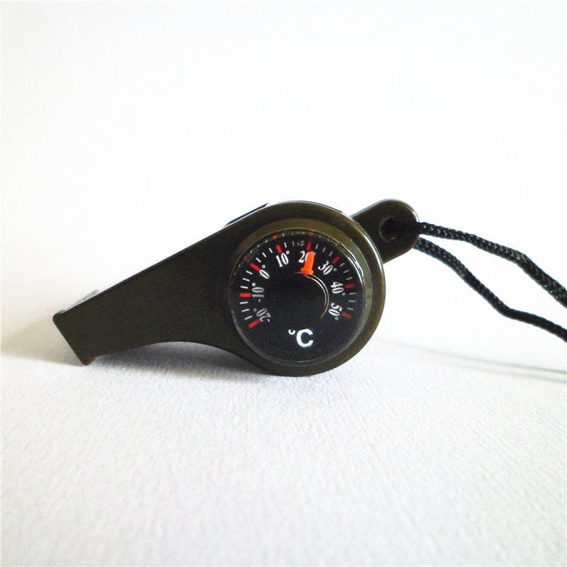 野外求生用品七合一口哨多功能便攜應急指南針放大鏡手電筒溫度計