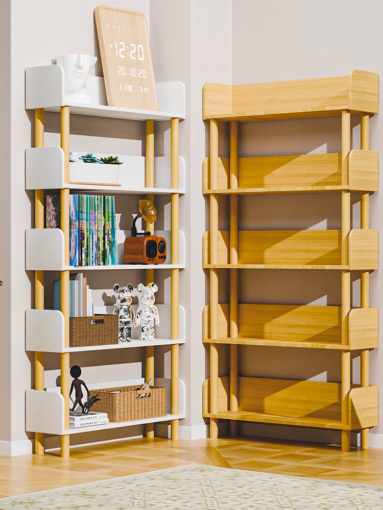 簡易書架落地置物架客廳家用兒童書柜儲物多層收納架書本閱讀架子