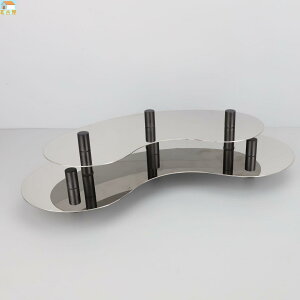 現代簡約創意不銹鋼抽象異形托盤樣板房辦公室家居桌面裝飾品擺件