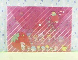 【震撼精品百貨】Hello Kitty 凱蒂貓 資料夾-粉斜條 震撼日式精品百貨