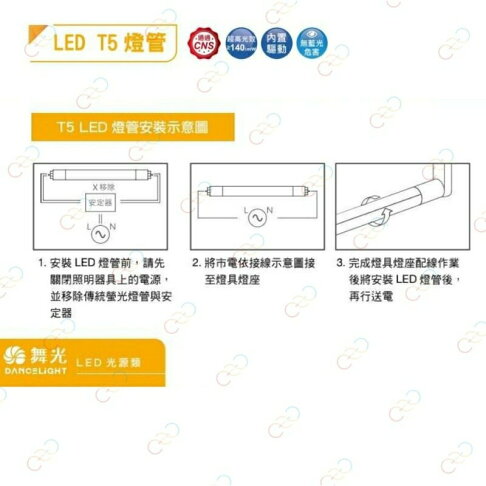 舞光 LED T5 燈管 2呎 4呎 安定器內藏型 輕鋼架燈管 山形燈燈管 不需安定器 (A Light) 1
