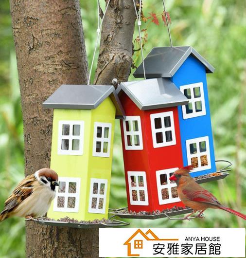 餵鳥器 新款HamptonBay鳥類鐵藝喂鳥器別墅裝飾庭院戶外花園鐵佈施餵食器【摩可美家】