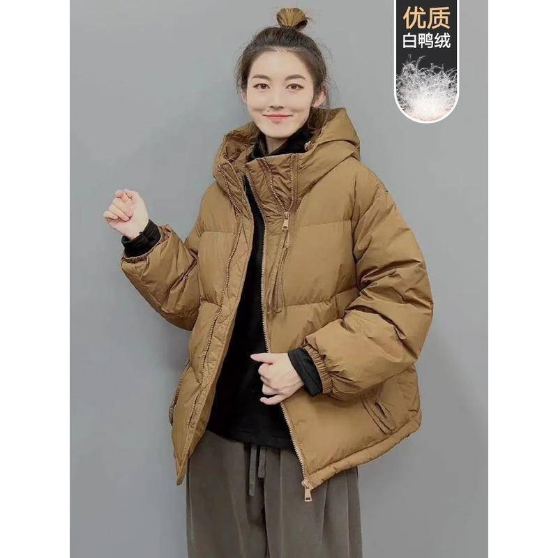 羽絨服女冬季寬鬆2023年新款爆款歐貨白鴨絨高階感短款小個子外套