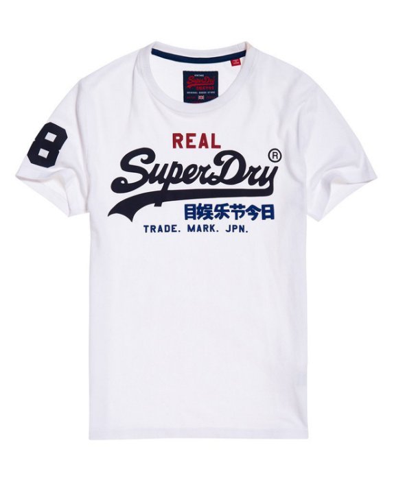 跩狗嚴選 最後一件 極度乾燥 Superdry 經典Logo Real 光學白 上衣 短袖 短T T恤 純棉