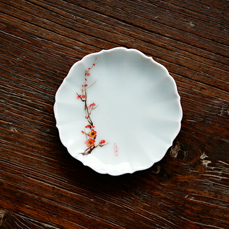 純手繪花鳥影青釉瓷茶托 景德鎮陶瓷器 茶杯托茶道手工茶具杯墊子 2