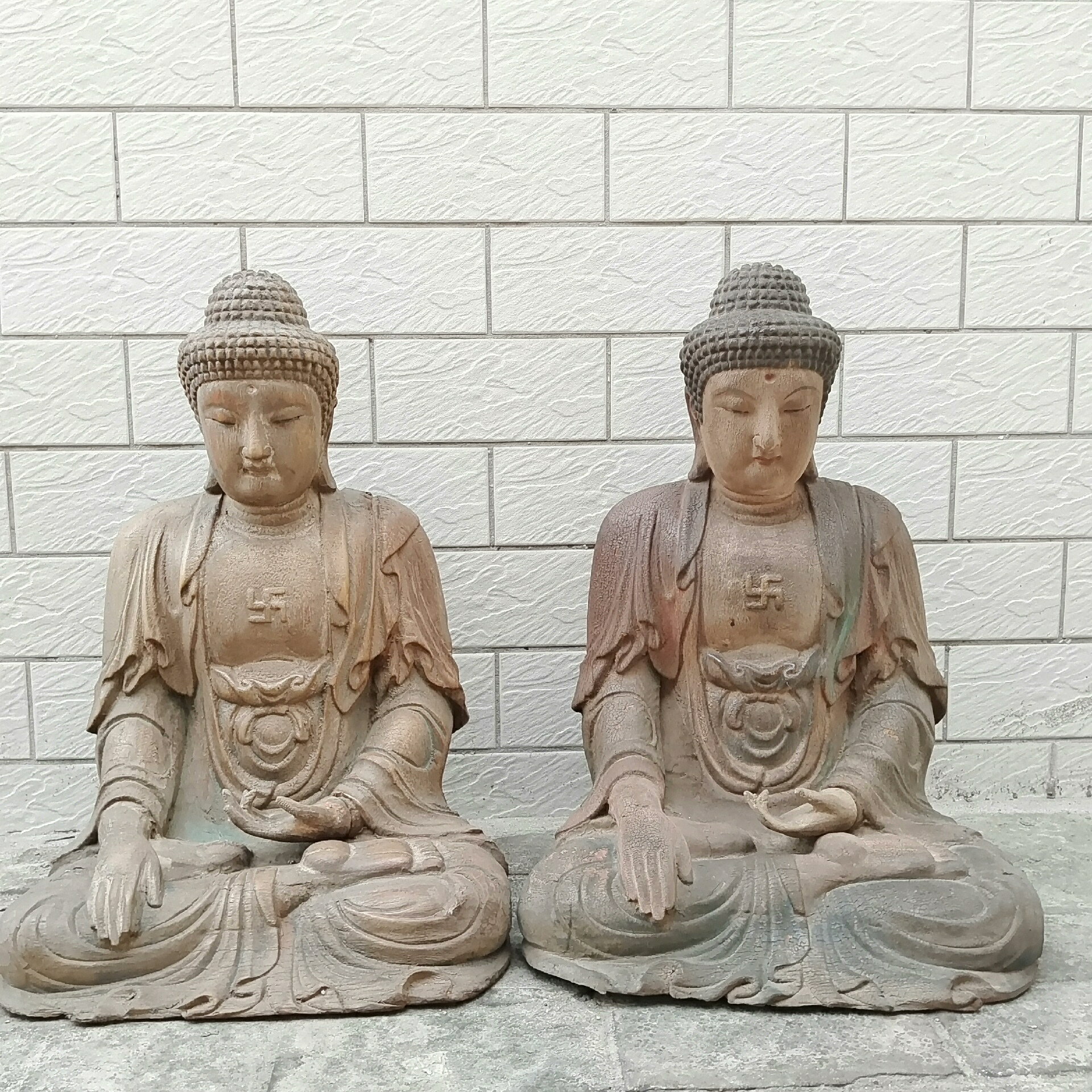 楠木木雕佛像造像擺飾彩繪工藝，素皮殼工藝，釋迦牟尼坐佛高60