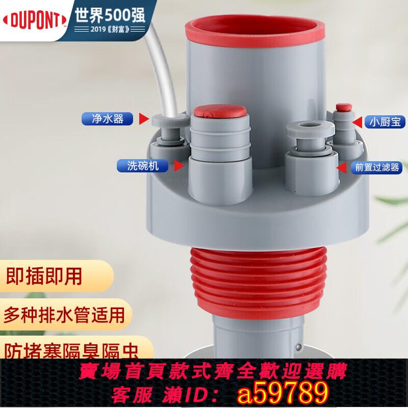 【臺灣公司 可打統編】杜邦廚房排水管洗菜盆下水管防臭密封塞防反臭神器下水器面盆水槽