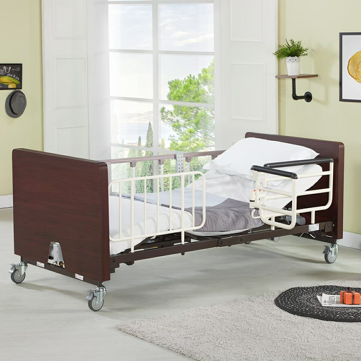 [強盛興]  折疊型電動床EN-3M      符合電動床補助  贈品:床包組*2+中單*2+枕頭*2+移動式餐桌*1