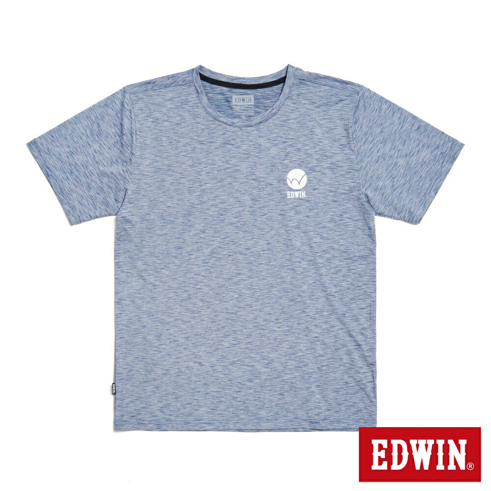 EDWIN 涼感系列 小LOGO圓領短袖T恤-男款 灰藍色 #涼夏T恤特惠