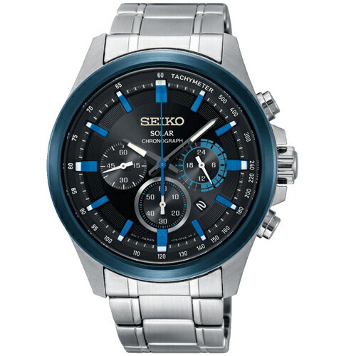 SEIKO 精工 CRITERIA 速度傳說太陽能計時腕錶 V175-0ER0A(SSC683P1) 深藍 42mm