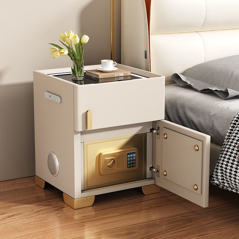 保險櫃 家用保險櫃 智能床頭柜保險箱一體2023新款臥室簡約現代實木家用輕奢高級 免運