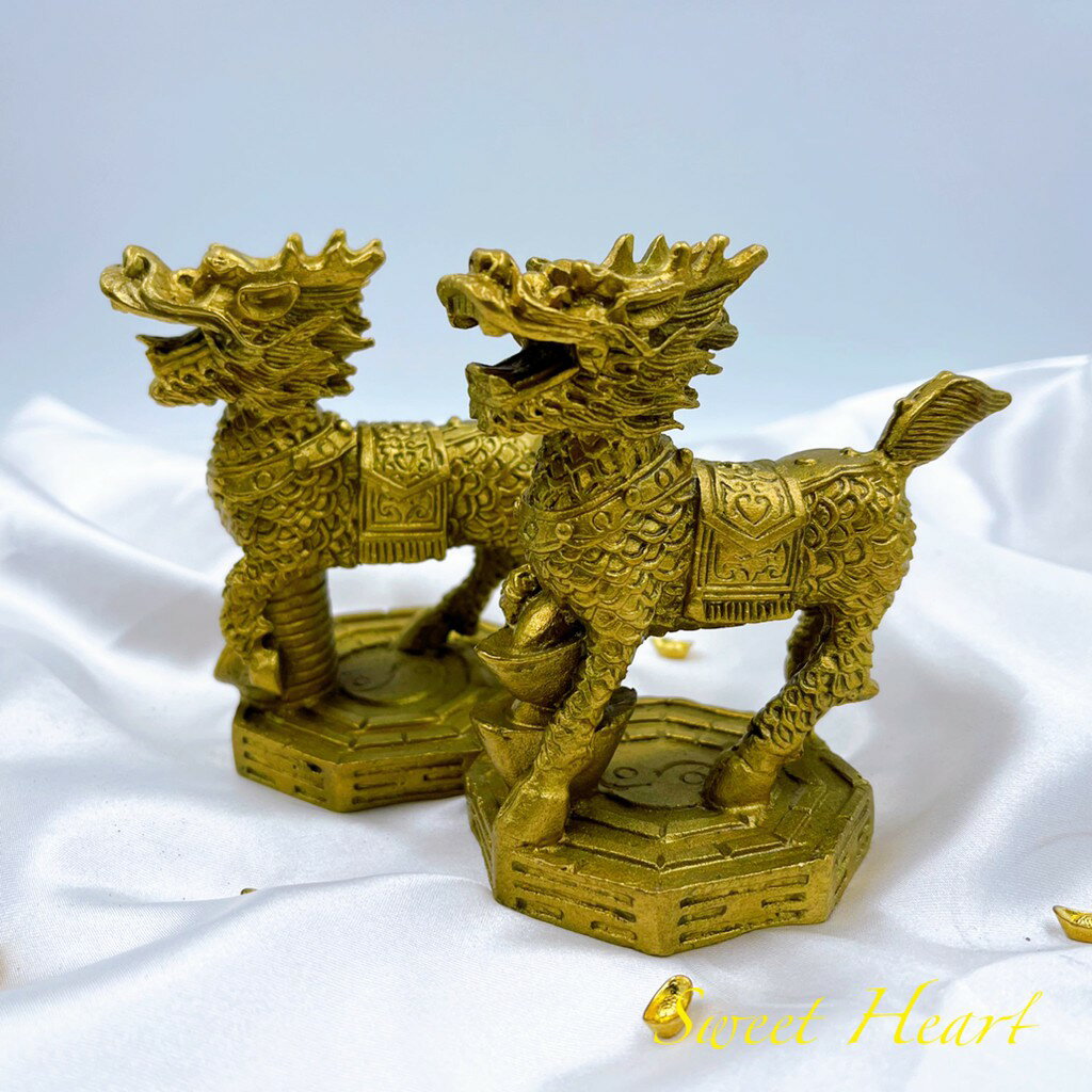 Sweet Heart 田芯開運精選 💯銅麒麟 麒麟踩八卦 一對 鎮宅 擋煞 招財進寶 大對 加持 開光加持 1