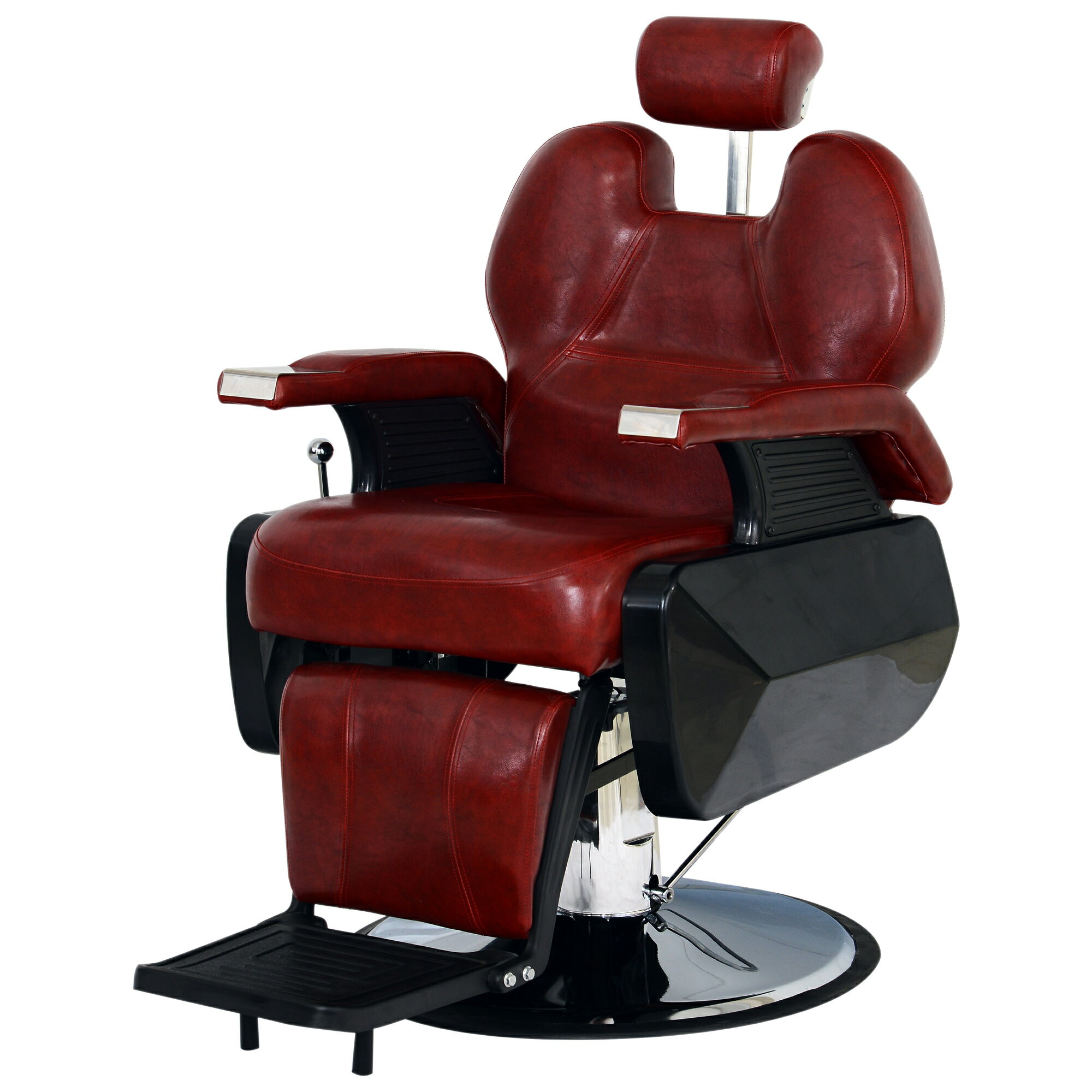 Mcombo Barberpub All Purpose Hydraulic Recline Salon Beauty Spa Styling Barber Chair Burgundy