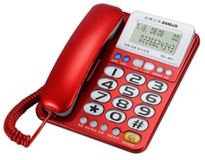 台灣哈理 三洋 SANYO 來電顯示有線電話 TEL-851  紅/銀  2色