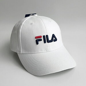 美國百分百【全新真品】FILA 帽子 老帽 鴨舌帽 配件 復刻潮流 復古 棒球帽 經典 大Logo 白色 AD87