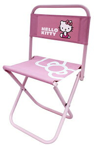 【震撼精品百貨】Hello Kitty 凱蒂貓 鋼管摺疊椅-粉 震撼日式精品百貨