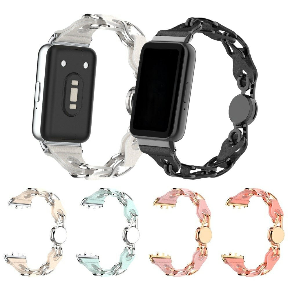 魔比歐 三星 galaxy Fit 3 專用 磁吸釦款 時尚鏤空錶帶 Fit 3 金屬手錶帶