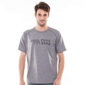 【POLAR BEAR】男速排快乾涼感印花T恤-灰麻-22T06