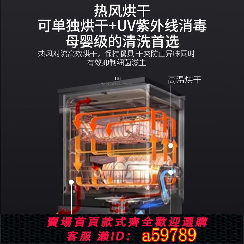 【臺灣公司 可打統編】2024新款洗碗機家用臺式小型全自動免安裝洗杯機雙模進水臺灣110V