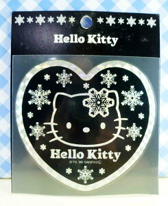 【震撼精品百貨】Hello Kitty 凱蒂貓 KITTY貼紙-閃光貼紙-雪花黑心(大) 震撼日式精品百貨
