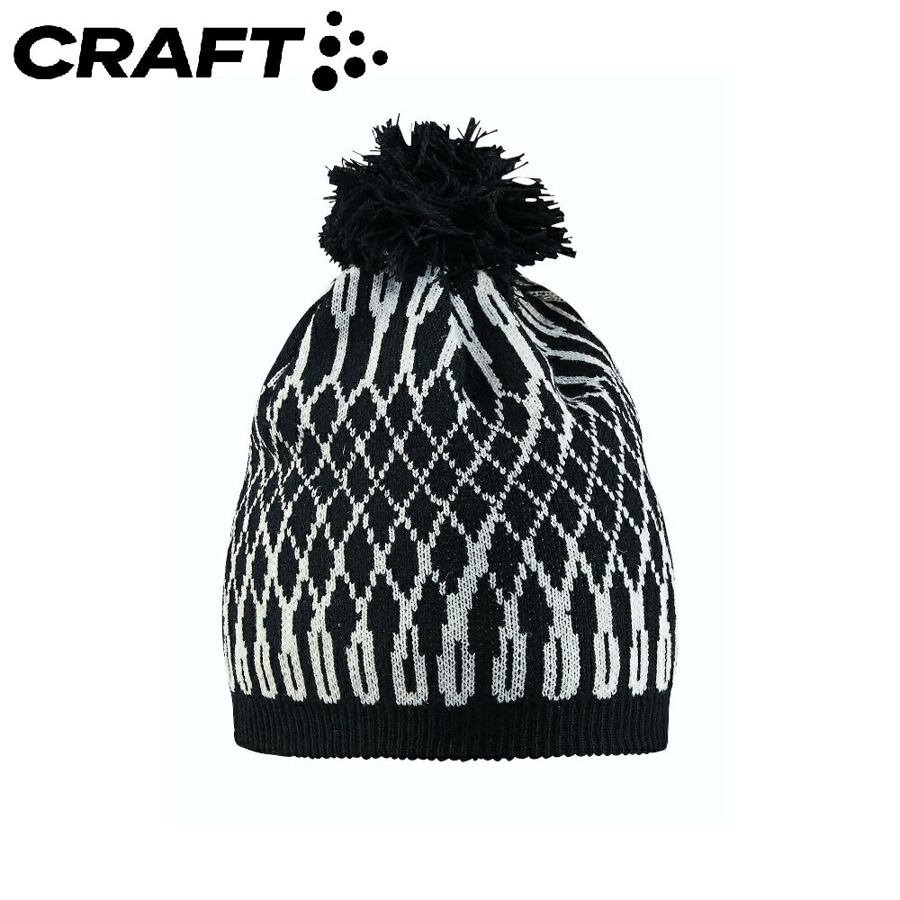 【CRAFT 瑞典 羊毛雪花帽《黑》】1905530/保暖帽/針織帽/毛線帽/休閒帽/毛帽
