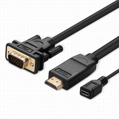 【HDMI轉VGA圓線-標準款-1.5米-1條/組】小米盒子電腦ps3連接視頻線(迷你、微型、長可訂)-586062